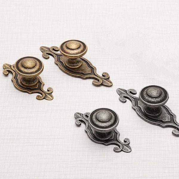 Antique Silver / Antique Bronze Knob Kitchen Cabinet Pulls Drawer Knobs Pulls Dresser Knobs  Zinc Alloy Door Knobs Handle Furniture Hardware