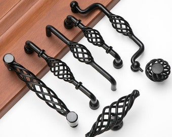 Black Bird Cage Knob Kitchen Cabinet Pulls Handles Drawer Knob Pull Handles Dresser Knob Pull Ferroalloy Door Knob Handle Furniture Hardware