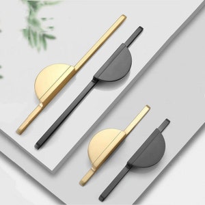 Grey/Brushed Gold Knob Kitchen Cabinet Pull Drawer Knob Pull Handle Dresser Knob Pull Zinc Alloy Door Knobs Handles Pulls Furniture Hardware