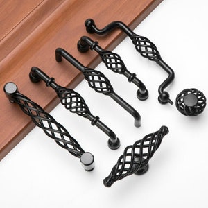 Black Bird Cage Knob Kitchen Cabinet Pulls Handles Drawer Knob Pull Handles Dresser Knob Pull Ferroalloy Door Knob Handle Furniture Hardware