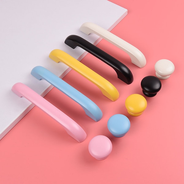 Colorful Round Knob Kitchen Cabinet Pulls Drawer Knobs Pulls Handle Dresser Knobs Pulls Wood Door Knob Pulls Handle Pulls Furniture Hardware