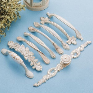 Lvory White Kitchen Pulls Cabinet Pulls Drawer Pulls Handles Dresser Pulls Handles Zinc Alloy Ceramics Door Pulls Handles Furniture Hardware