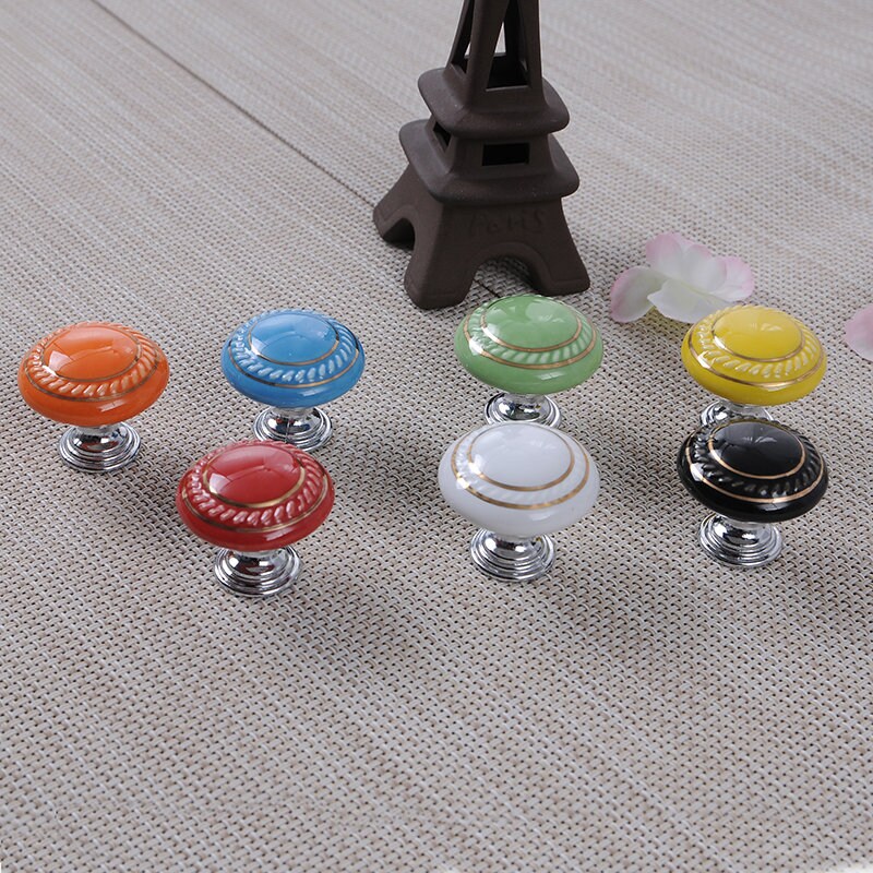 Colorful Round Knob Kitchen Cabinet Pulls Drawer Knob Pull | Etsy
