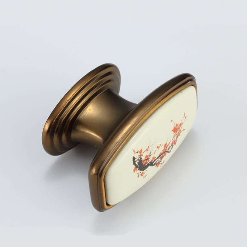 Ceramic Handle Ceramic Gold Flower Drawer Handles Dresser Etsy UK