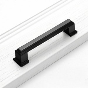 Black Knob Pull Handle Kitchen Cabinet Pulls Drawer Knob Pull Handles Dresser Knobs Pulls Aluminum Alloy Door Knob Handle Furniture Hardware