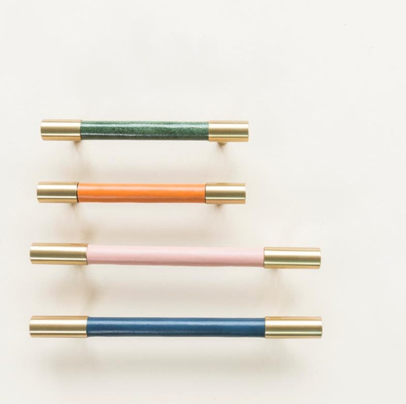 Colorful Cowhide Knobs Kitchen Pulls Drawer Knobs Etsy