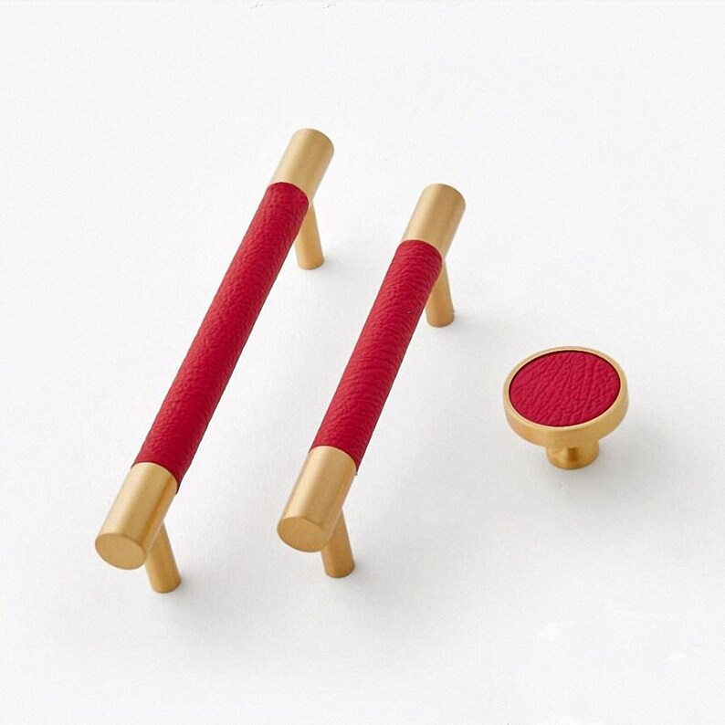 Colorful Cowhide Knobs Kitchen Pulls Drawer Knobs Etsy