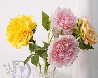 Real Touch Peony Stem: DIY Wedding & Home Decor, Realistic Artificial Flower