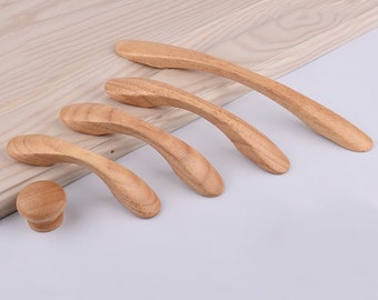 2,5-inch houten ronde knop keukenkast trekt lade knoppen grepen dressoir knoppen trekt grepen houten deurknoppen handvat trekt meubelbeslag