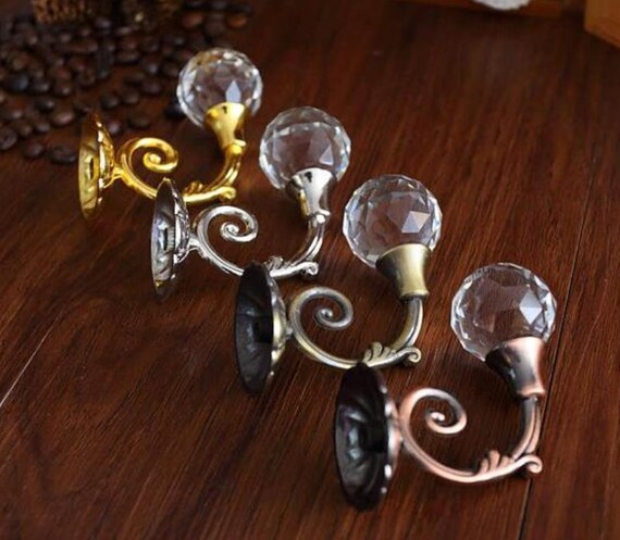 Clear Glass Hooks Crystal Wall Hooks Decorative Wall Hooks Gold