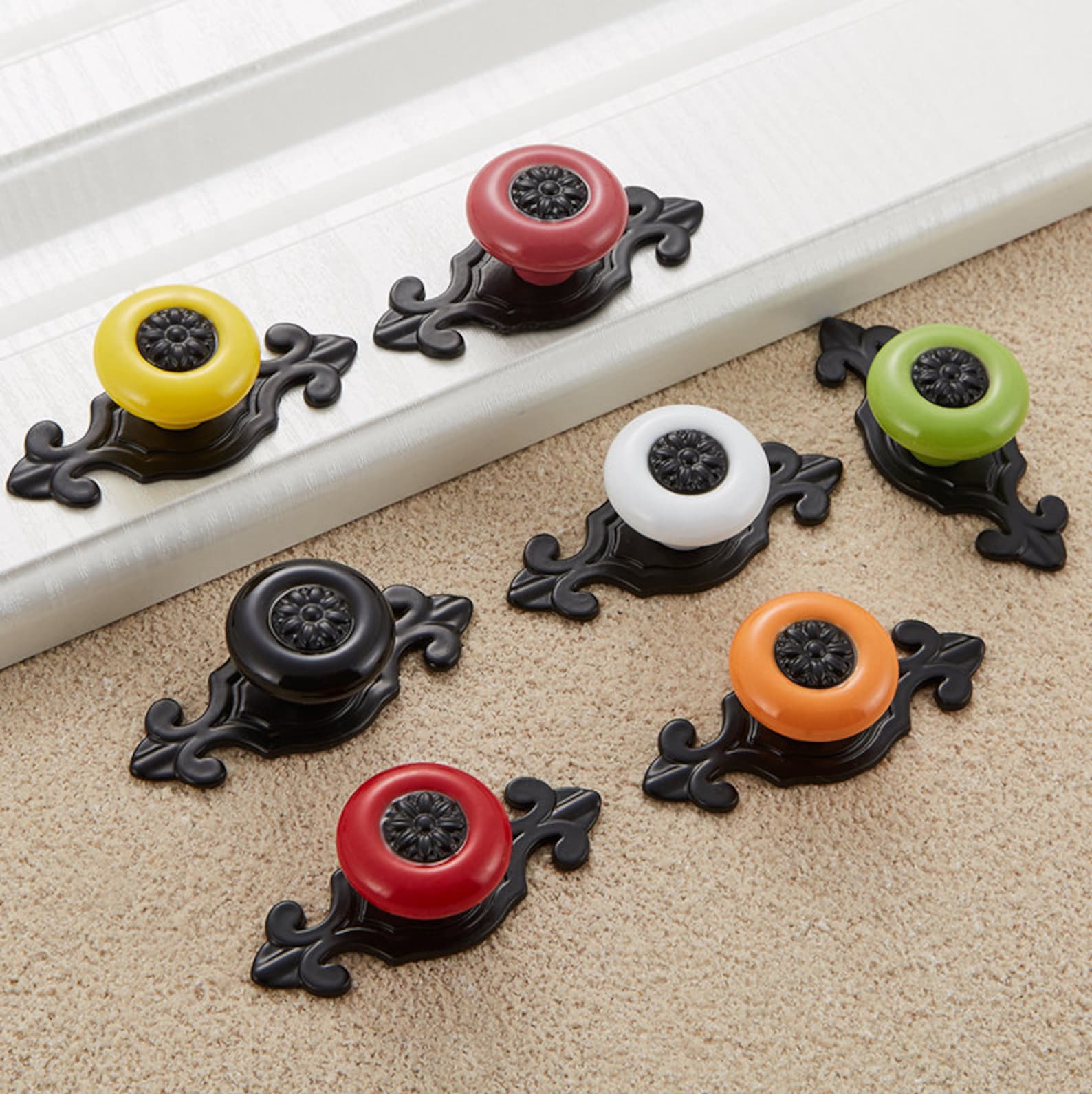 Colorful Knob Kitchen Pulls Drawer Knobs Pullshandles Etsy