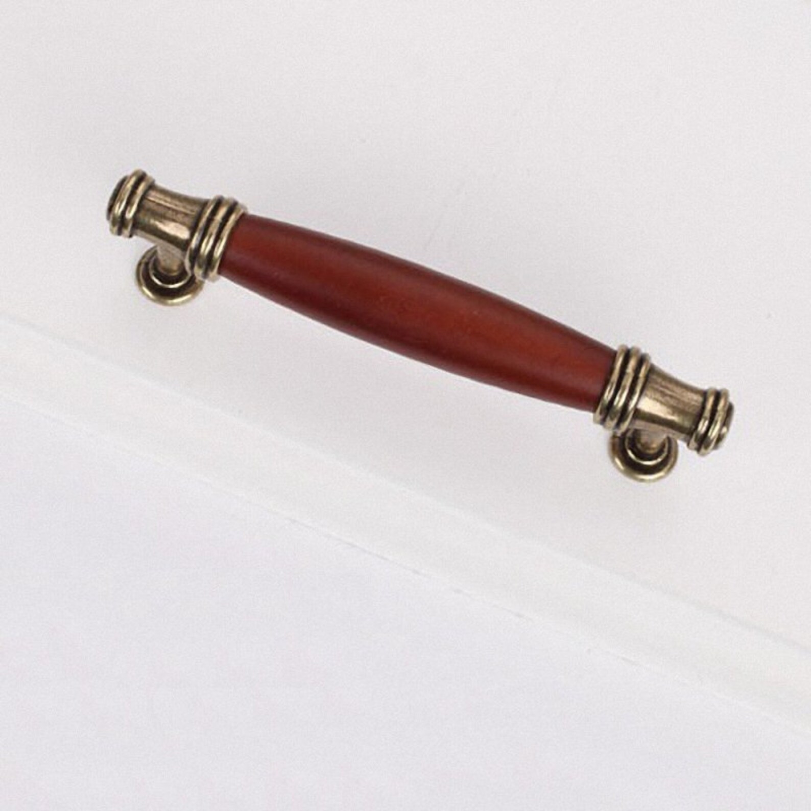 Bronze & Red Wood Handles Pulls Kitchen Pull Handle Etsy