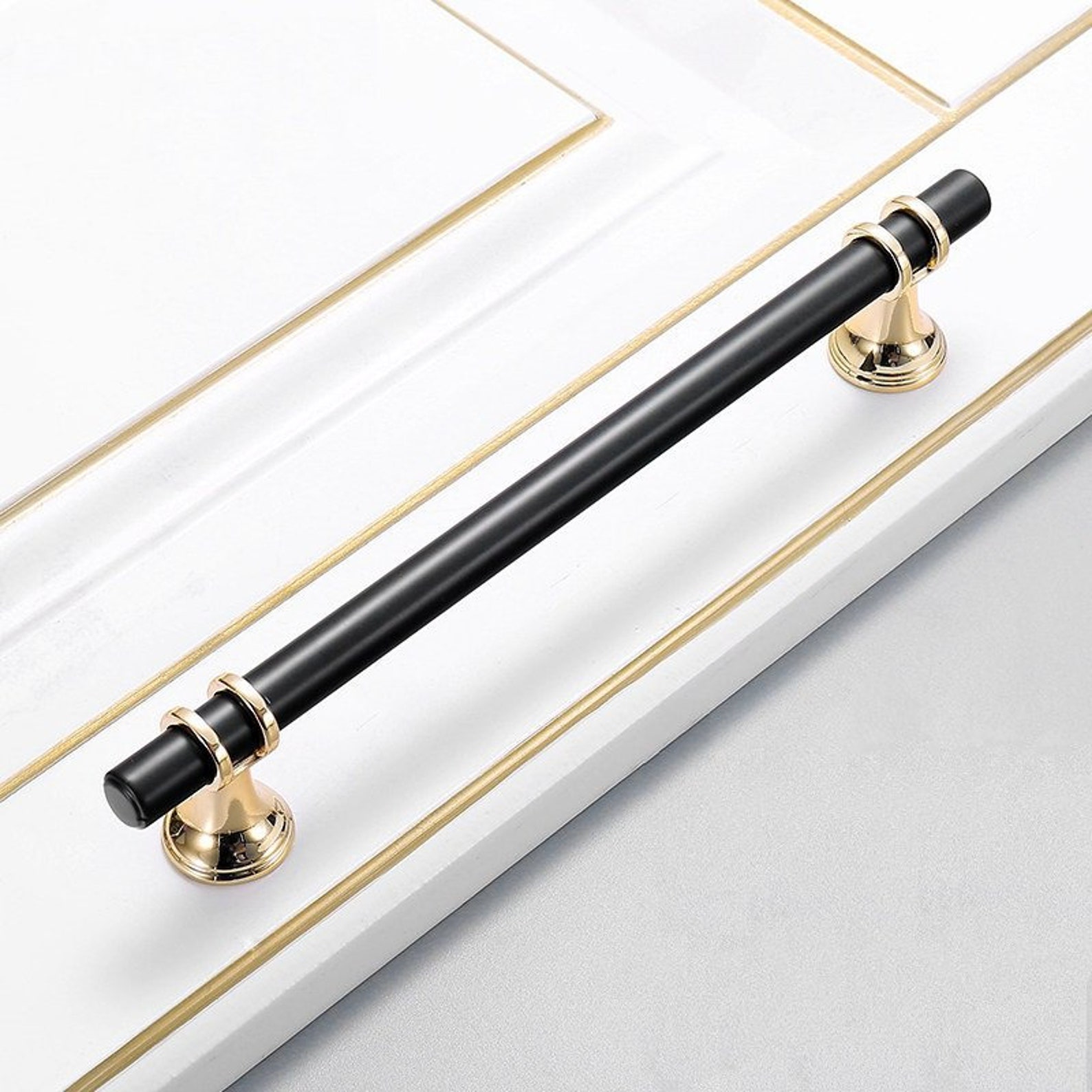 Black Gold Knob Kitchen Pulls Drawer Knob Pull Etsy