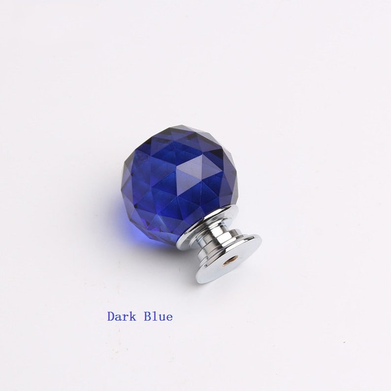 30mm Rhinestone Glass Dresser Knobs Crystal Drawer Knobs Blue Etsy