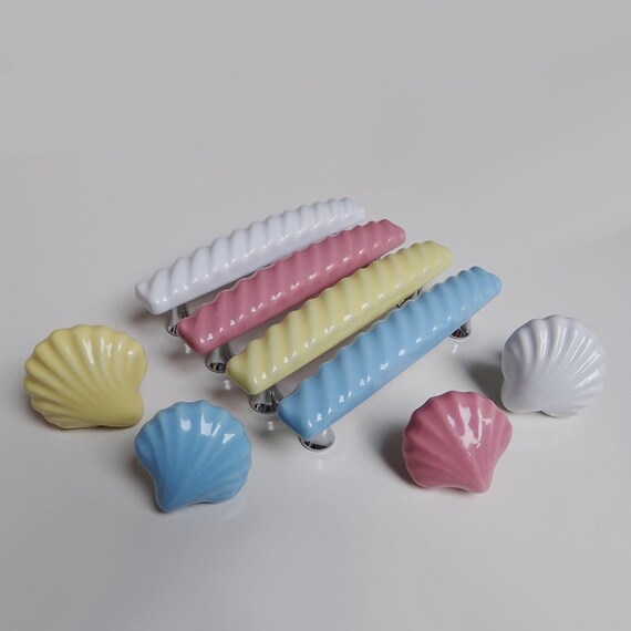 Colorful Shells Knob Kitchen Pulls Drawer Knob Pull Etsy