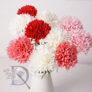 Jonikuper Garofani artificiali alti 30 cm, 11 teste di fiori finti in