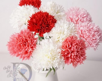 20" Real Touch Artificial Carnation, DIY Artificial Flower for Wedding Decor