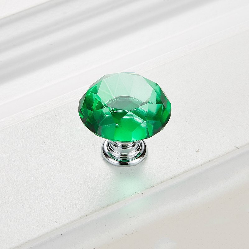 Colorful Glass Crystal Knobs Kitchen Pulls Knobs Etsy