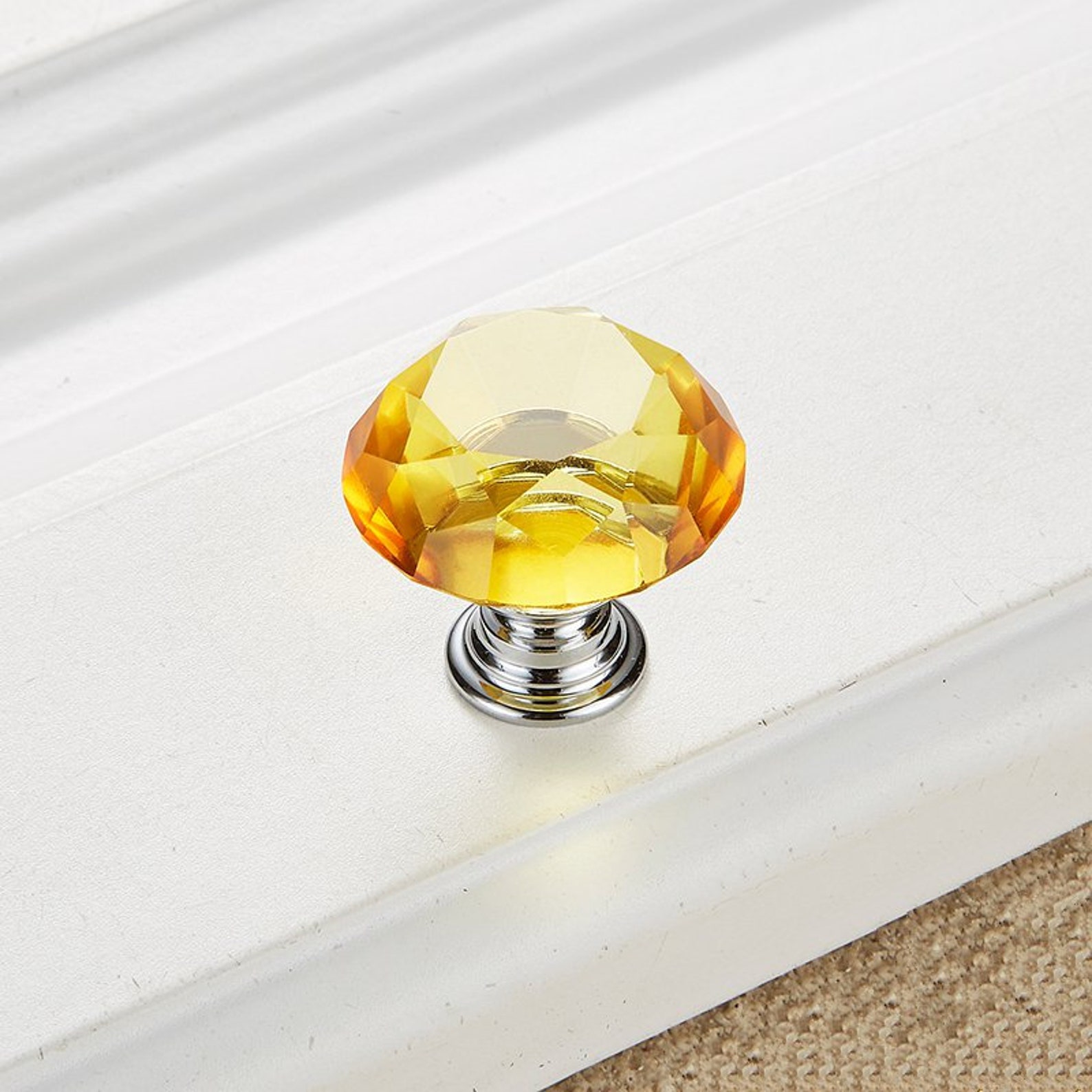 Colorful Glass Crystal Knobs Kitchen Pulls Knobs Etsy