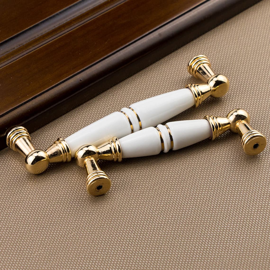 Gold White Handles Kitchen Cabinet Pulls Handles Drawer - Etsy