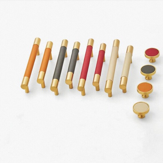 Colorful Cowhide Knobs Kitchen Pulls Drawer Knobs Etsy