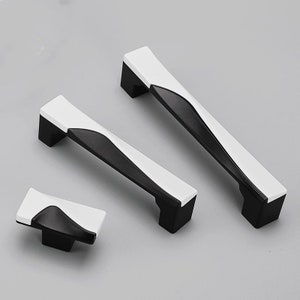 Black & White KnobS Kitchen Cabinet Pulls Drawer Knobs Pulls Handle  Dresser Knobs Pulls Zinc Alloy Door Knob Pull Handle Furniture Hardware