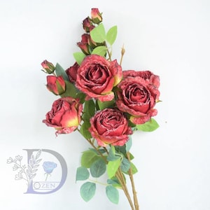 4 Flower Heads / 28&quot; Pink  Rose Aritificial Flower Real Touch Rose / Realistic Artificial Flowers DIY Flowers Wedding Rose Home Decor