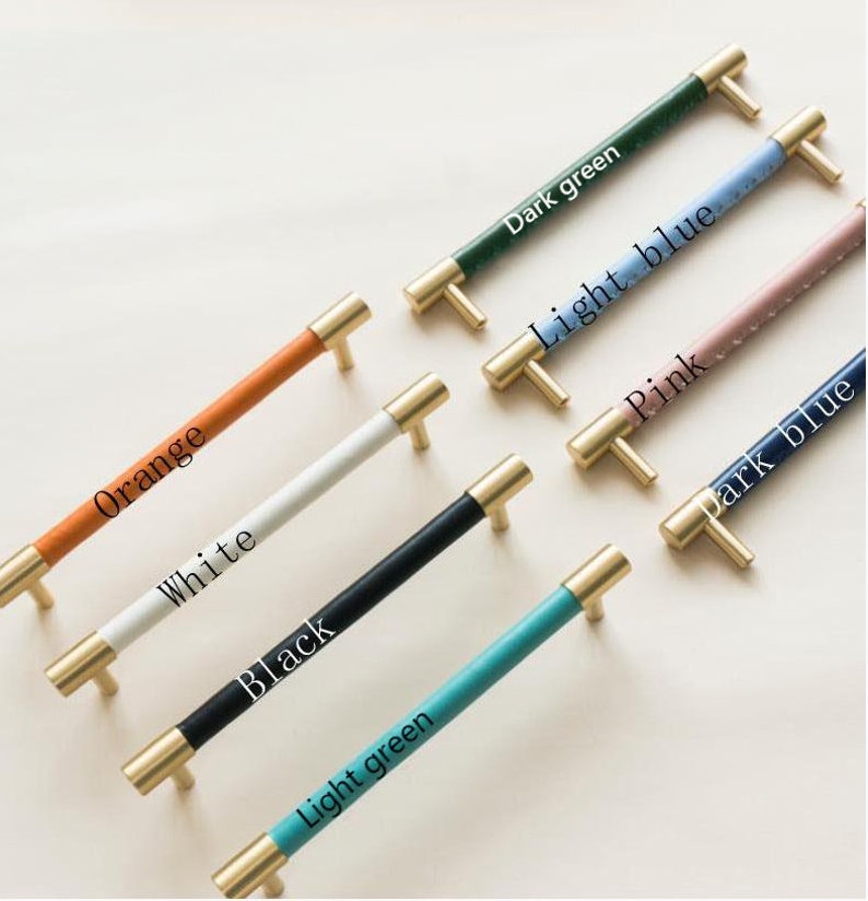 Colorful Cowhide Knobs Kitchen Pulls Drawer Knobs Etsy