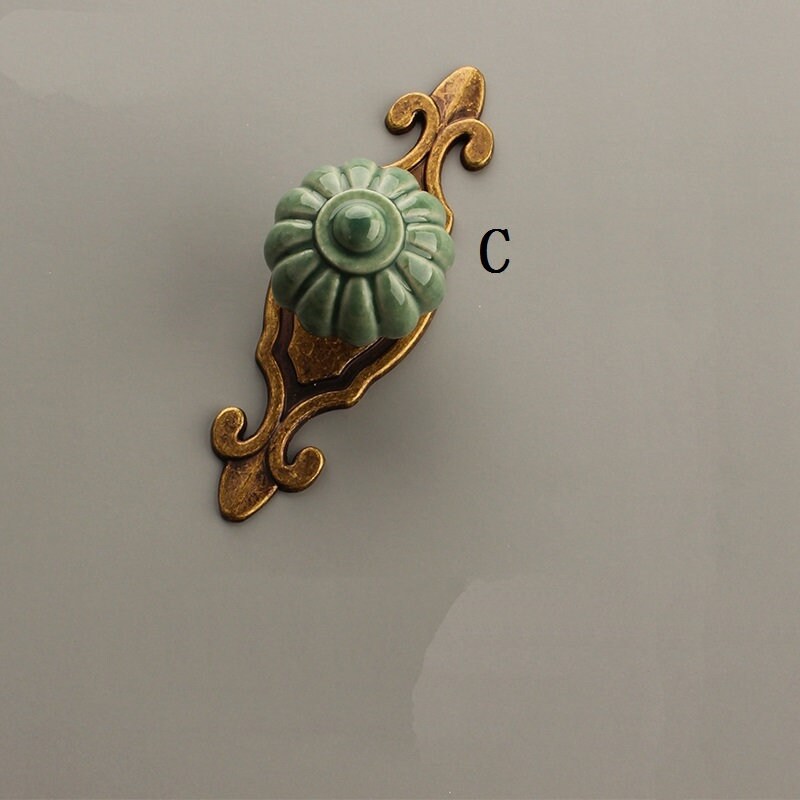 Amerikanische grüne Keramik Schrank Griff europäischen Stil | Etsy
