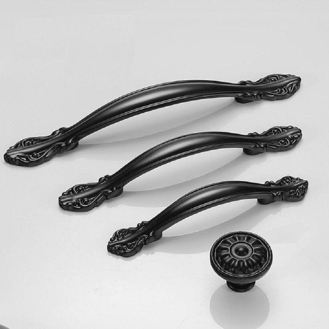 Black Knob Pull Handle Kitchen Pulls Drawer Knob Pull Etsy