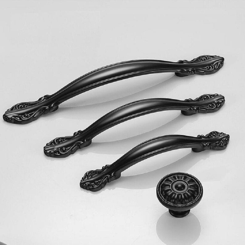 Black Knob Pull Handle Kitchen Pulls Drawer Knob Pull Etsy
