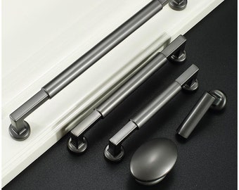 3.75 "5" 7.55" Pearl Grey  Handle Drawer American Cabinet Handle Kitchen Door Drawer Pull Modern Minimalist Handles 96 128 192 mm