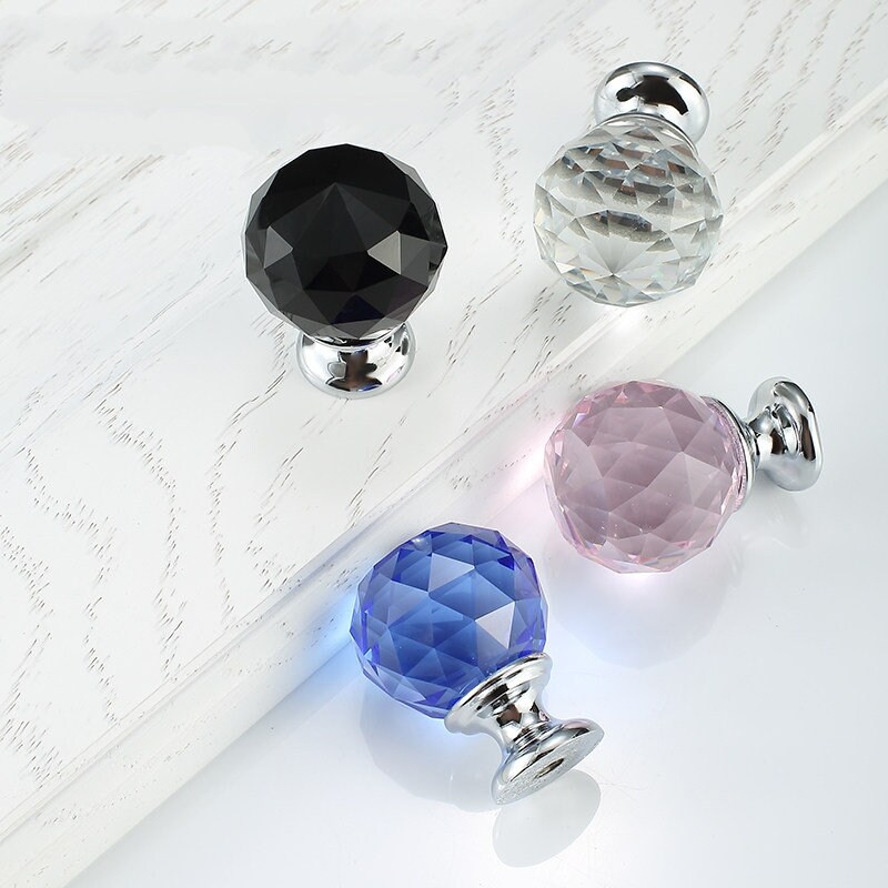 Rhinestone Glass Dresser Knobs Crystal Drawer Knobs Pulls / Etsy