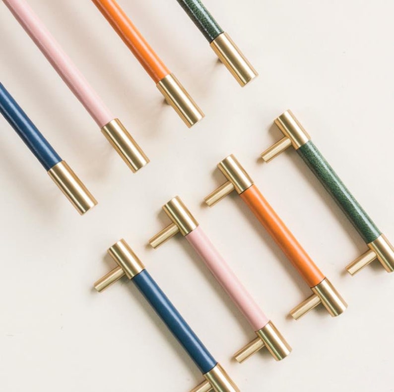 Colorful Cowhide Knobs Kitchen Pulls Drawer Knobs Etsy