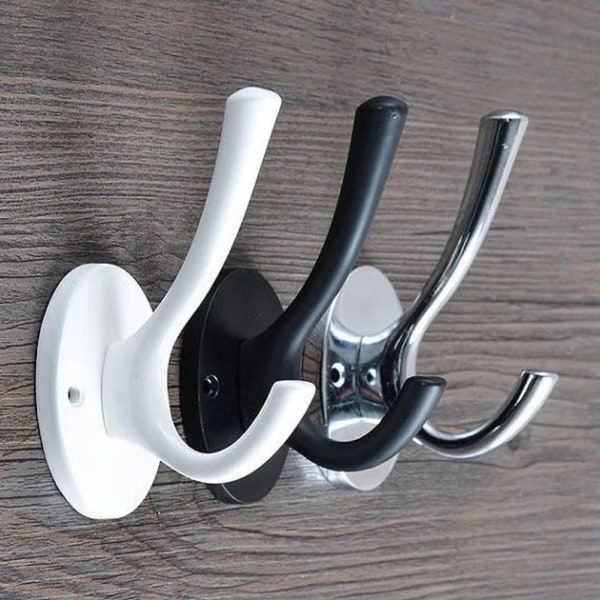 Black White Silver Simple Hook Coat Hook Wall Hook Shabby Chic French Hook Curtain Tie Backs Coat Towel Hangers Modern Metal Hook Hardware