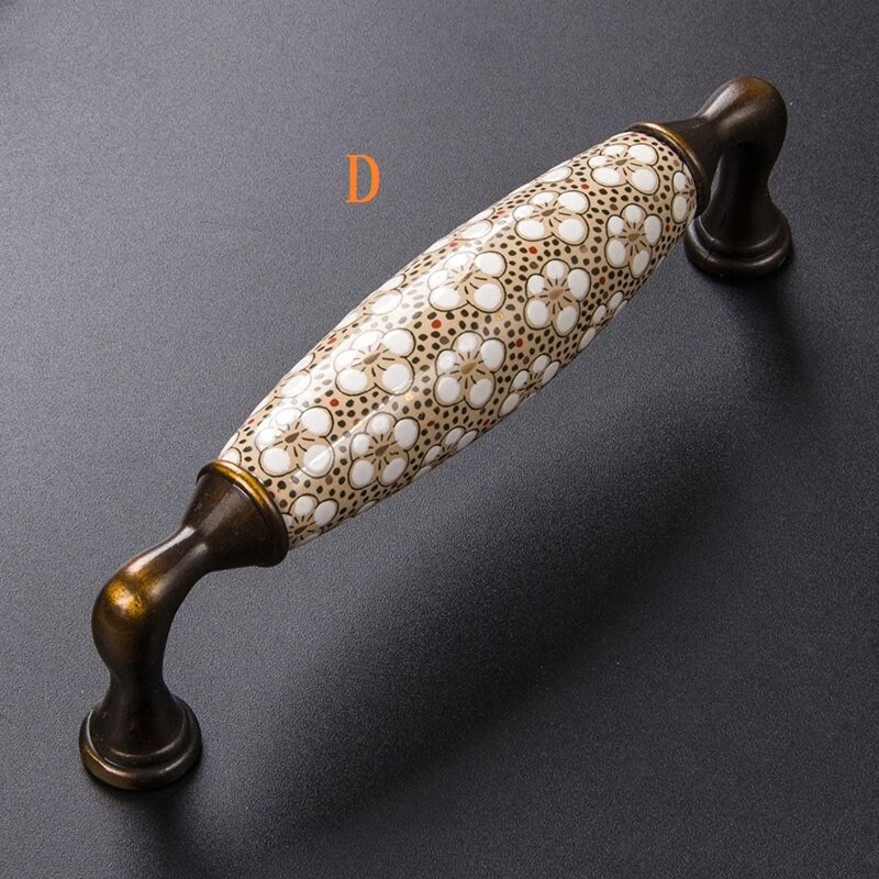 New Chinese Ceramic Door Handle Europeanstyle Blue Etsy