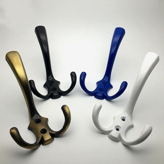 Colorful Hooks Decorative Hooks Coat Hangers Hooks Hook Wall Towel Hanger Double  Hooks White Black Blue Brushed Copper Black Silver Gold 