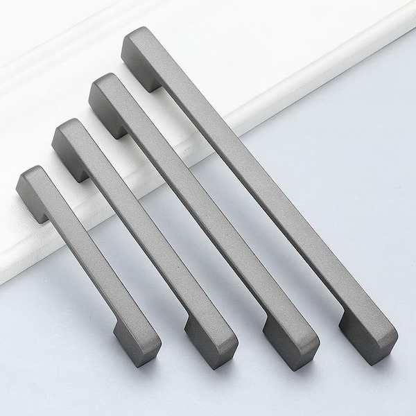 Frosted Gray Knob Kitchen Cabinet Pull Drawer Knob Pull Handles Dresser Knobs Pulls Aluminum Alloy Door Knob Handle Pulls Furniture Hardware