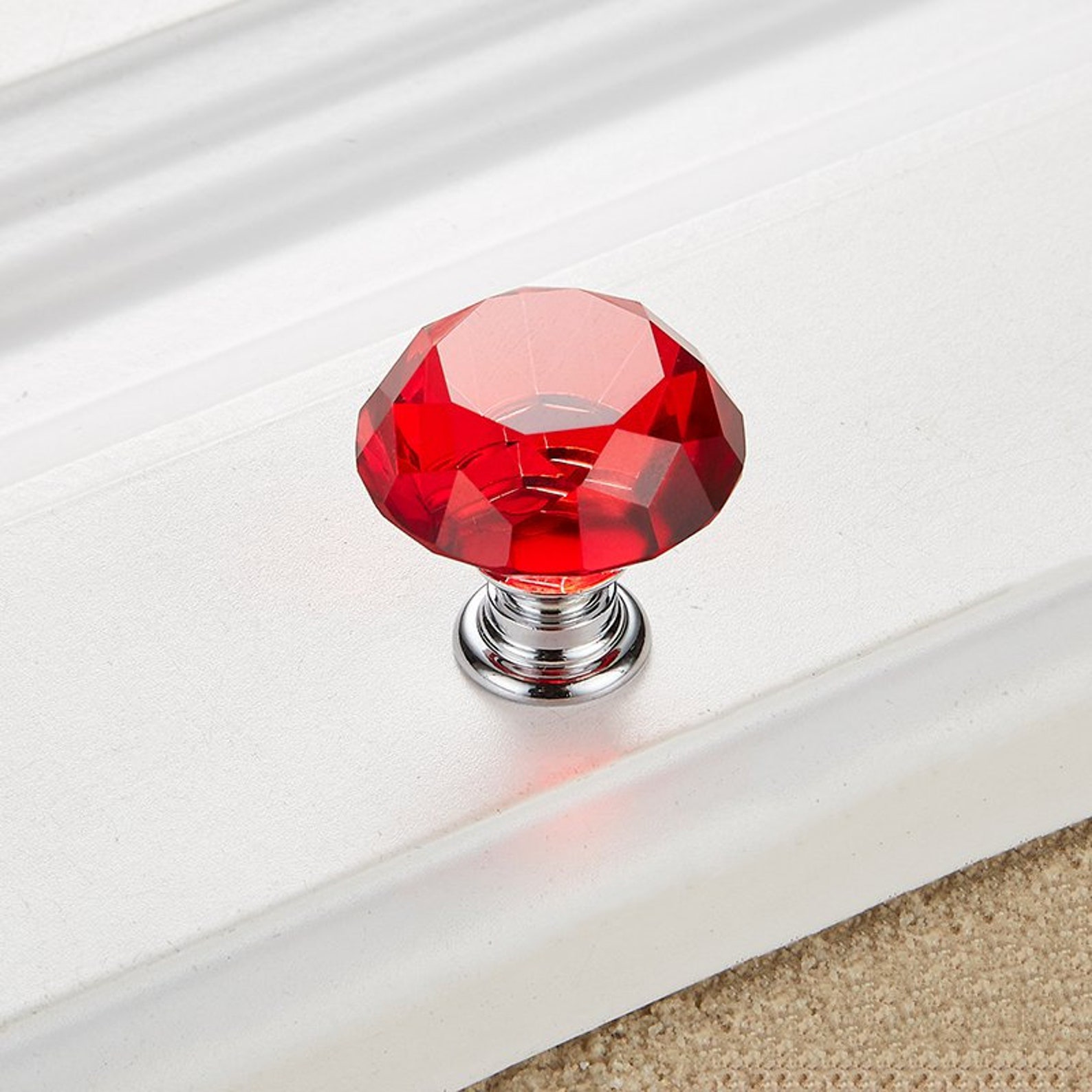 Colorful Glass Crystal Knobs Kitchen Pulls Knobs Etsy