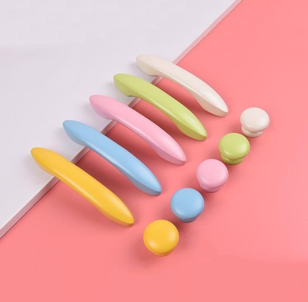 Colorful Round Knob Kitchen Pulls Drawer Knob Pulls Handle