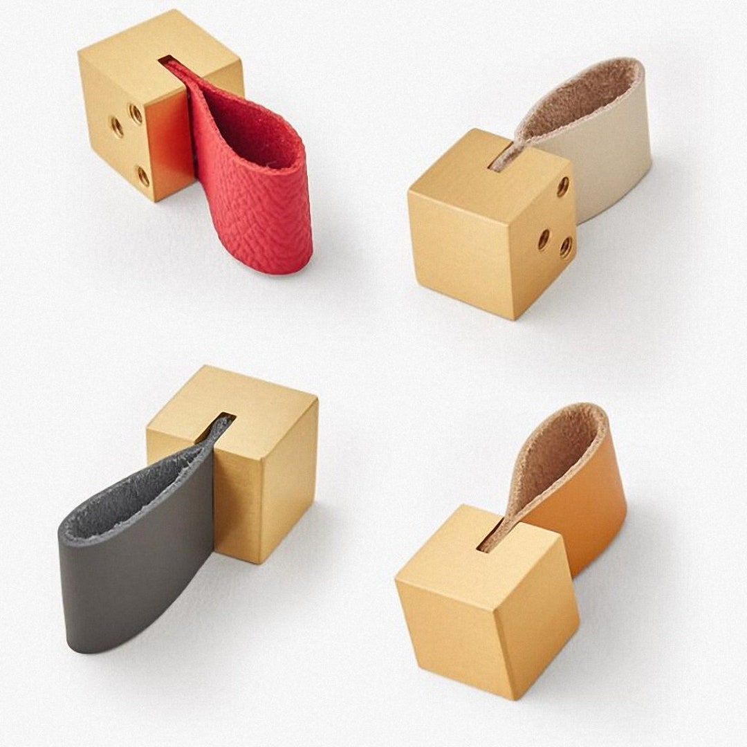 Colorful Cowhide Knobs Pulls Kitchen Pulls Knob Drawer Knobs