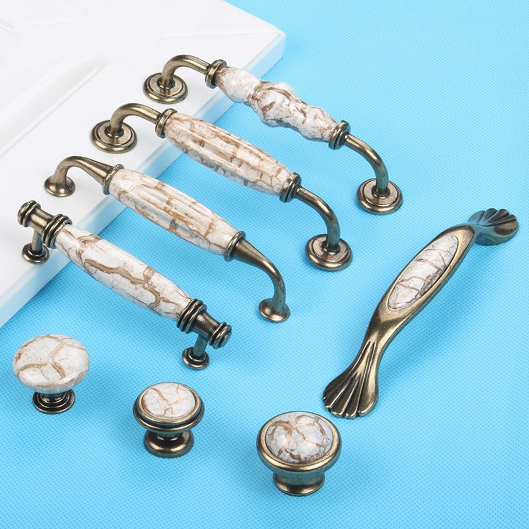 Antique Bronze Ceramic Knob Kitchen Pulls Knob Drawer Etsy