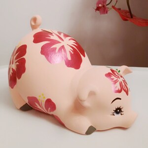 Personalized Piggy Bank/Girls Piggy Bank/Pink Piggy Bank/ceramics piggy bank/baby gift/ baby shower gift