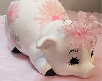 Piggy bank/personalized piggy bank/custom piggy bank/girls piggy bank/ceramic piggy bank/baby gift/baby shower gift/birthday gift