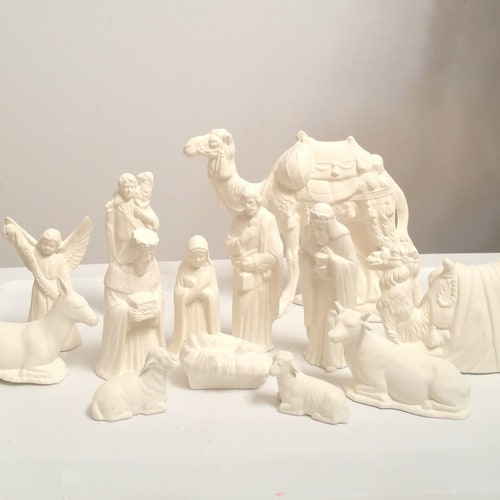 Nativity Set Paint Your Own/ceramic Bisque Nativity Set Etsy