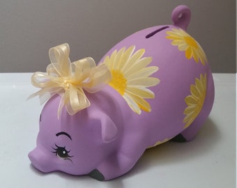 Piggy bank/personalized piggy bank/custom piggy bank/girls piggy bank/ceramic piggy bank/baby gift/baby shower gift/birthday gift