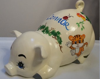 Piggy bank/personalized piggy bank/custom piggy bank/girls piggy bank/ceramic piggy bank/baby gift/baby shower gift/birthday gift