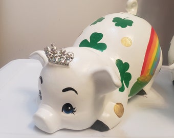 Shamrock Piggy Bank Etsy