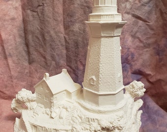Large ready to paint lighthouse/ceramic lighthouse/ready to paint lighthouse with base