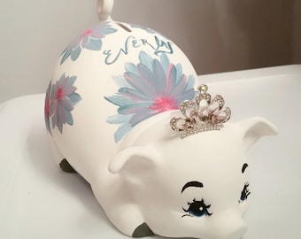 Piggy bank/personalized piggy bank/custom piggy bank/girls piggy bank/baby gift/baby shower gift/birthday gift